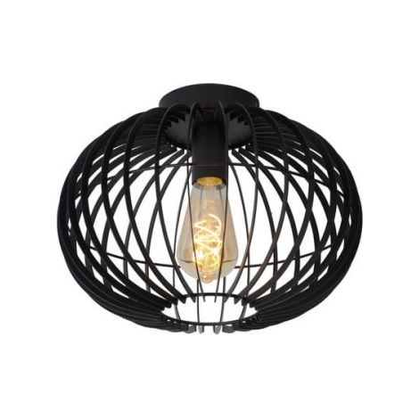Lucide plafoniera REDA nera metallo 32cm E27 40W dimmerabile