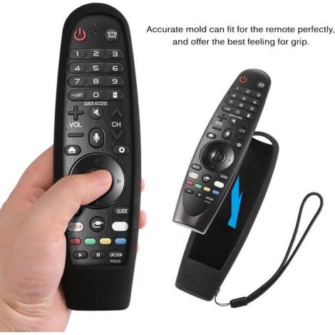 Film En Silicone Pour Télécommande - Protection Antichoc - Compatible Avec Télécommande LG Smart Magic - Taille 191 X 53 X 38 Mm - Noir - 1 Pièce (1/4)