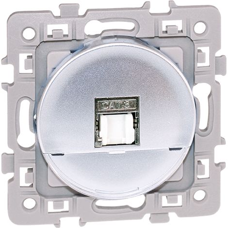 Enchufe RJ45 Cat6 grado 2 multimedia STP - CUADRADO Color Plateado
