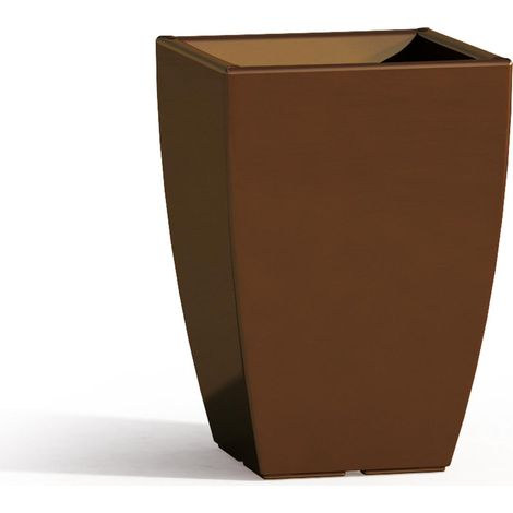 Harz-Blumentopf eckig mod. Parodia 33x33 cm h 50 Braun