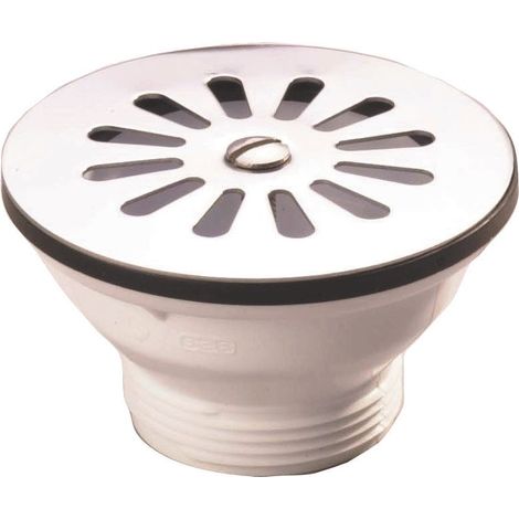 Nicoll – Bonde évier grès et synthèse – Diamètre 84 mm – Perçage 60 mm – Fixation à visser – Compatible éviers monobac