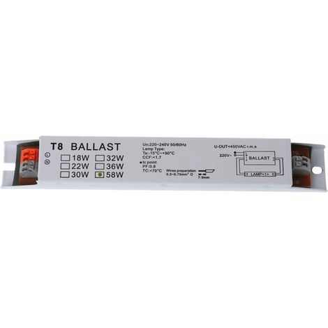 T8 220-240 V AC 2 x 58 W Weitspannungs-Vorschaltgerät für Leuchtstofflampen, elektronische Vorschaltgeräte, UV-Entkeimungslampe (1/5)