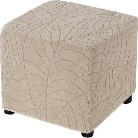 Housse De Pouf Allongé Motif Feuille Kaki (1/5)