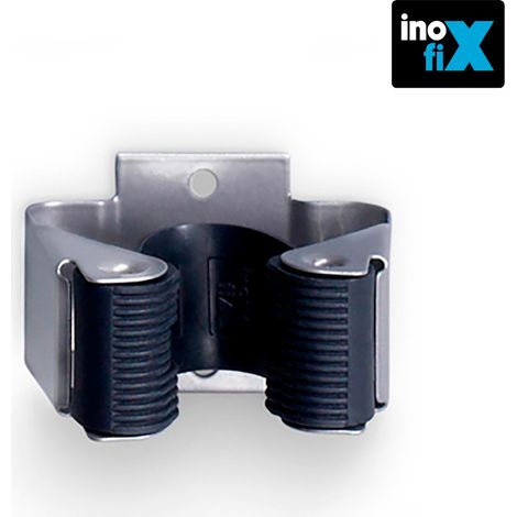 Mattverchromter selbstklebender Besenhalter 2055-7-000 Blister 2 Einheiten INOFIX