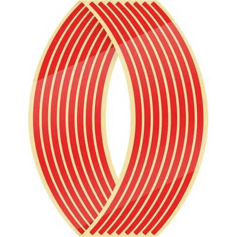 Pegatinas para ruedas, cinta reflectante para llantas, duraderas e impermeables, rojas. (1/2)