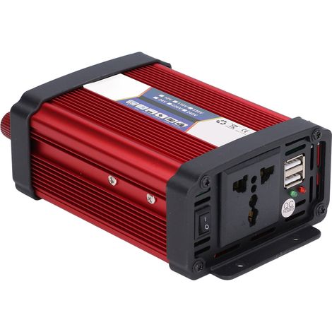 Onduleur voiture 1000W 24V vers 220V sinus modifié chargeur USB convertisseur adaptable allume-cigare aluminium (1/5)