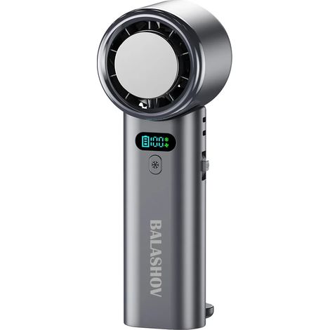 Ventilador portátil, recargable por USB, con 100 velocidades ajustables, color negro. (1/2)