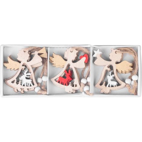 Dekoration MagicHome Weihnachten, Engel, hängend, Pack. 9 Stk., 5,5x7,5 cm (1/3)