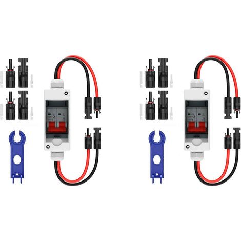 Interrupteur de sectionnement pour panneaux solaires (2 unités), disjoncteur 63 A CC 1000 V, boîtier étanche IP65 (1/5)