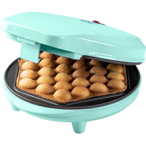Bestron Piastra per Waffle Bubble, macchina per waffle Bubble per riempire con gelato, cioccolato o frutta, con spia di cottura e rivestimento antiaderente, 700 Watt, Colore: Verde (1/5)