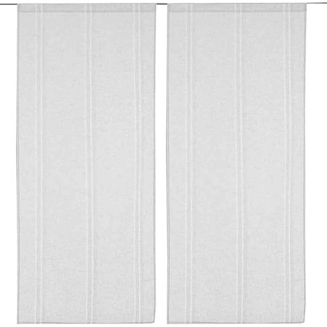 Paire de Petits voilages en Lin Blanc 60x160 cm