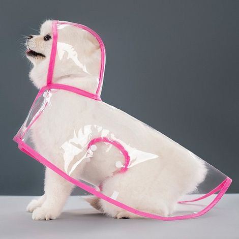 Impermeable para perros talla M con ribete rosa Sakura, chaqueta impermeable, impermeable ponible, transpirable y ligero. (1/3)