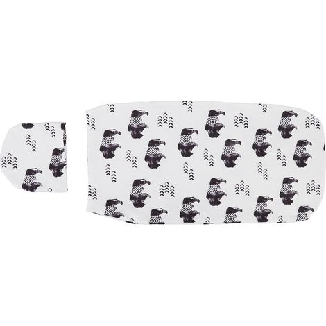 Cape de Couvaison Douce Élastique Anti-Sursaut avec Bonnet pour Nouveau-né 0-3 Mois - Ensemble Couverture et Chapeau Bébé (1/5)