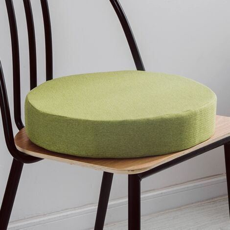 Rundes Stuhlkissen für Esszimmerstühle, Küche, Garten, abnehmbarer Bezug für drinnen und draußen, Wohnzimmer, Terrasse, Büro, Geschäft – 45 x 45 x 8 cm, grün (1/5)