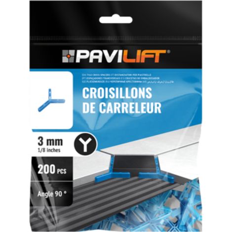 Sachet de 250 croisillons en "Y 90°" 3mm Pavilift (1/3)