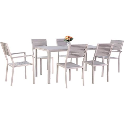 SET GIARDINO IN ACCIAIO 'ASSOS' colore beige  - LIF