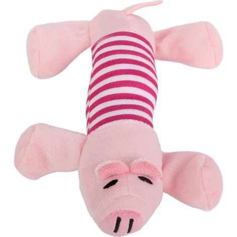 Trois formes d'animaux différentes, des jouets pour animaux de compagnie, un chiot à mâcher, une peluche qui couine et un cochon rose en cadeau. (1/5)