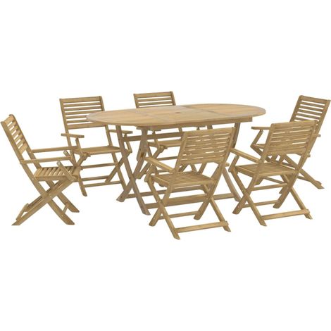 Maison Exclusive - Set da Pranzo da Giardino 7 pz in Legno Massello di Acacia