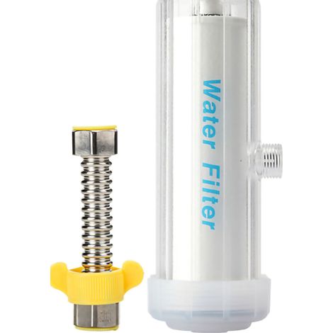 Aktivkohle-Duschfilter für die Hautpflege Filter für Badewanne und Dusche Hochleistungsfiltration (Baumwoll-Kohlenstoff-Verbundfilter) Material: Kunststoff, Edelstahl Gewicht: 630 g 1 Filter (1/4)