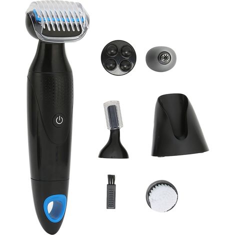 Rasoir électrique multifonctionnel 5 en 1 pour l'épilation des sourcils, du nez et du corps (Mle noire) (1/5)