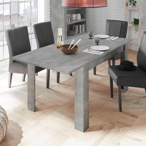Table à manger moderne extensible 90x137-185cm effet béton Fold Urbino (1/5)