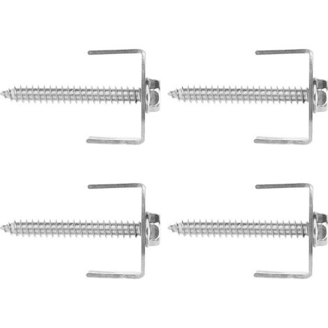 Fixations pour poteaux de clôture en acier inoxydable, 50 pièces, vis réutilisables et robustes pour clôtures de jardin en métal. (1/5)