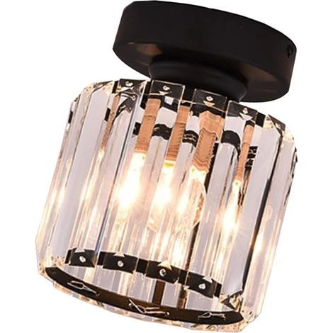 Abat-jour de Plafond, Mignon éclairage Abat-jour de Plafond Décoration de la Maison 110-220V Fer Cristal Artificiel pour Chambre Simple (Sans ampoule) (1/5)