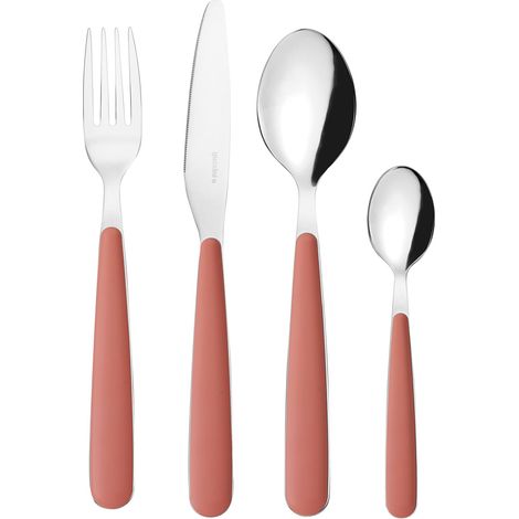 Guzzini - Set 24 posate in acciaio inossidabile, bianco, "POP" (terracotta) (1/3)