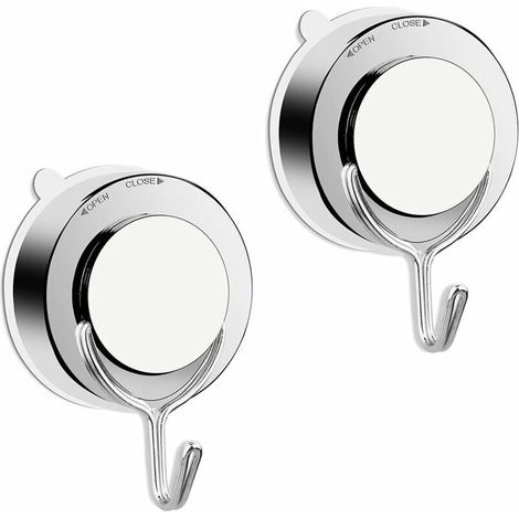 2-teiliges Badezimmerhaken-Set mit Saugnäpfen, Saugnapfhaken für Bad, Toilette und Küche, Wandhaken mit Saugnapf, starker Handtuchhaken, Duschhaken aus Edelstahl – Crezuo