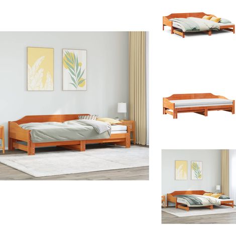 Lit de jour et lit gigogne sans matelas 80x200 cm bois massif - Lit De Jour Avec Lit Gigogne - Lits De Jour Avec Lits Gigognes - Canapé-lit - Lit De Jour (1/5)