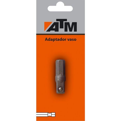 Adaptateur de prise 50 mm de marque ATM sous blister pour une installation facile.