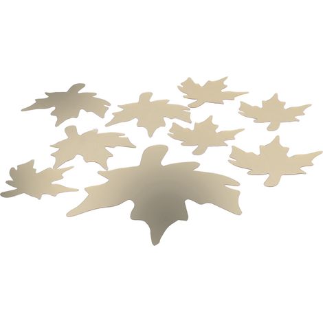 Autocollants Mural 3D Feuille d'Érable Dorés - Décoration Maison Adhésive PVC Créative