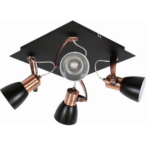 Plafoniera Candellux Markus 4xGU10 nero rame metallo 30cm