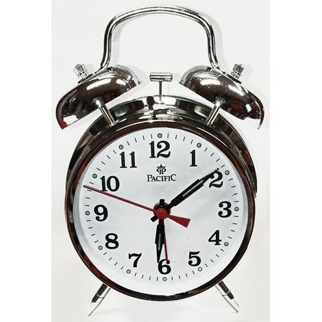 Reloj despertador de cuarzo Q817A plateado Pacífico