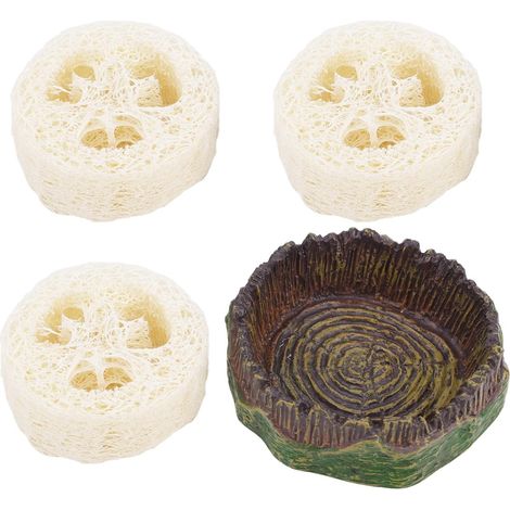 Bassin à Eau Blattes et 3 Luffas, Fournitures pour Terrariums Reptile (1/5)
