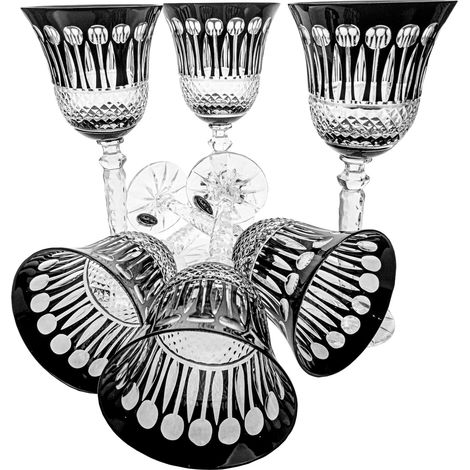 Copas de vino de cristal negro de 280 ml, estilo francés. (1/3)