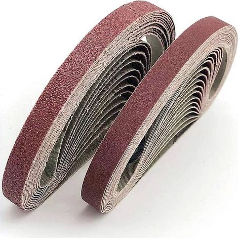 Schleifband 13 x 457 mm. 5 verschiedene Körnungen (6 x 40/80/120/180/320). Schleifbandset für Black & Decker Powerfield Bandschleifer (30-teilig). (1/5)