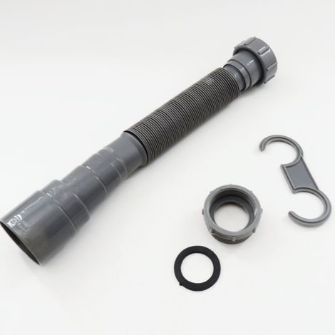 Reinforced PP drain hose for washbasins, expandable hose, 40 to 50 mm fitting, drain hose for vegetable sink (1/5)