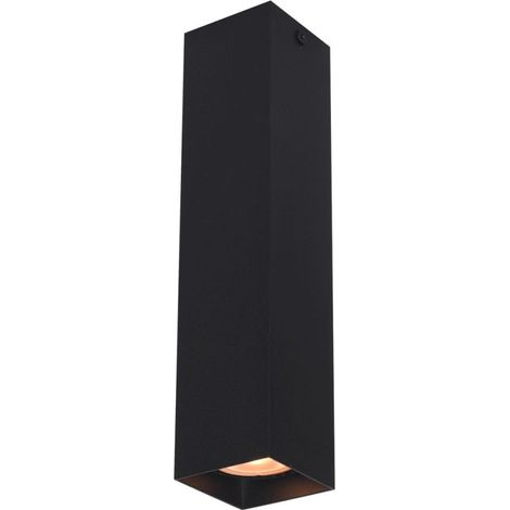 Spot plafond moderne noir carré 24 cm GU10 Italux Ander
