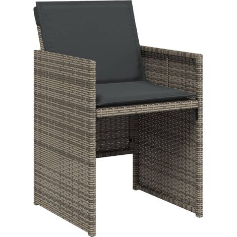 Sillones de jardín con cojines 4 uds ratán sintético gris vidaXL (1/4)