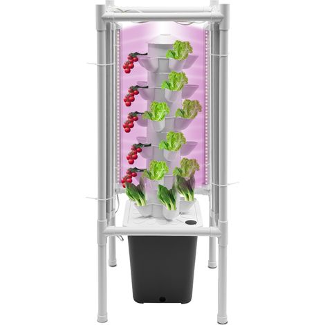 Système de Culture Hydroponique, 30 Fentes de Plantation, Tour Hydroponique 6 Niveaux, avec 4 lampes de croissance LED et support, pour Herbes, Fruits, Légumes sur Les Balcons Yards Jardins (Réservoir (1/5)