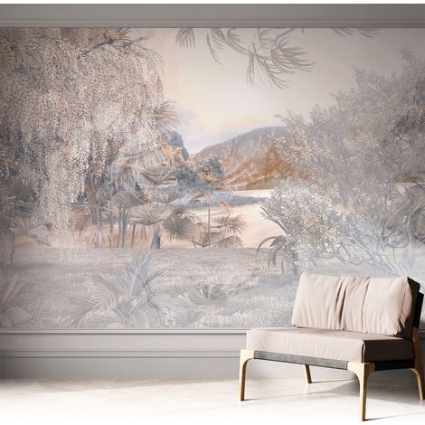 Papier peint adhésif décoratif pour salon chambre et cuisine Facile à poser avec colle La nature de la subtilité 312x219 cm (1/5)