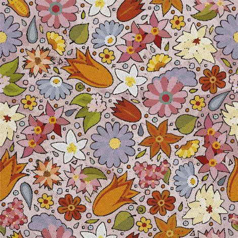 Tela Oxford decorativa para exteriores - Motivo Flores Coloridas 3 I DX528 (1/5)