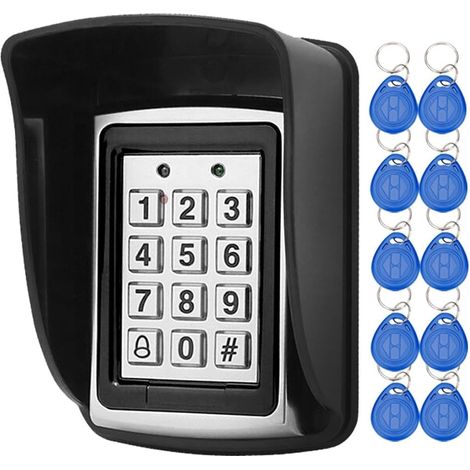 1 Contrôleur d'accès,Clavier numérique,Métal,1000 utilisateurs,RFID 125kHz,Imperméable,Porte simple