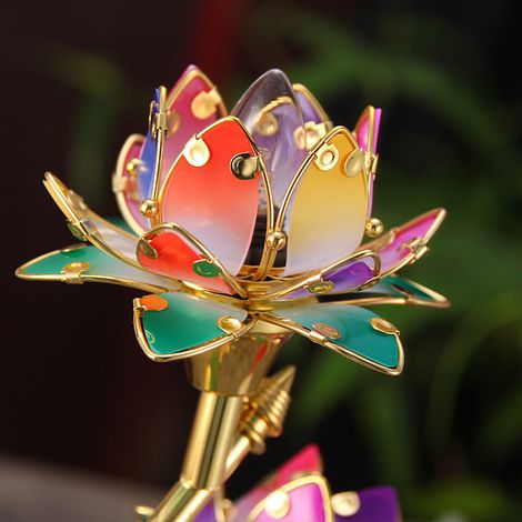 Lampes Lotus, à brancher, composées de feuilles et de fleurs en plastique, et d'accessoires en acrylique résistant à l'usure, convenant aux temples et aux maisons, et disponibles dans une variété de c (1/5)