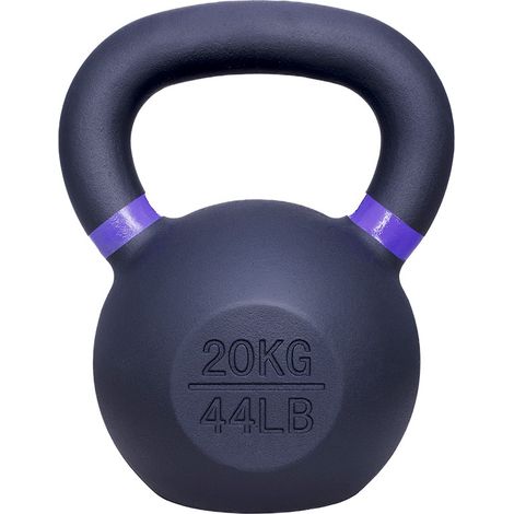 Kettlebell Kugelhantel - Gusseisen - 20 kg - Schwarz-Lila