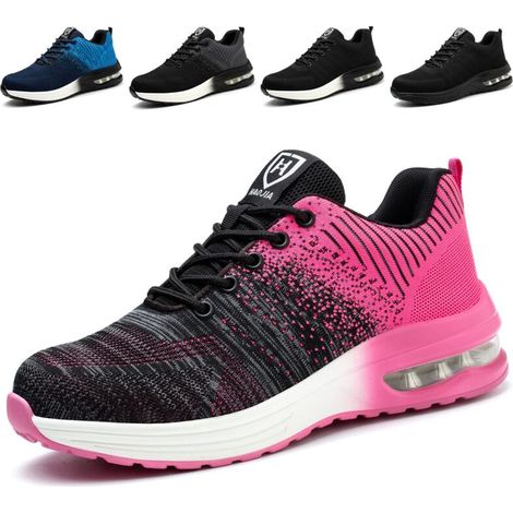 [NEVER USED] Men's and Women's Lightweight Safety Shoes, Breathable Safety Sneakers with Steel Toe Cap, Non-Slip Work Shoes