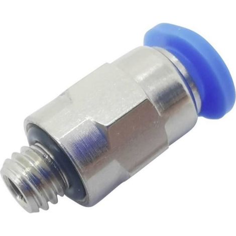 Raccord Droit PC6-M5C - Ø Tuyau 6 mm - Filetage M5 x 0.8 - Pour Applications Pneumatiques et Fluidiques - 1 Pièce