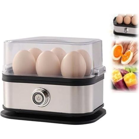 Cuiseur À Œufs - Arrêt Automatique - Cuiseur Vapeur Multifonction - Acier Inoxydable - Pour Œufs Légumes Boulettes - Capacité 6 Œufs (1/5)