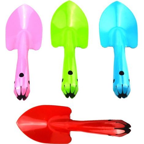 Set of 4 Mini Round Metal Garden Shovels for Planting Muti Flowers (1/5)